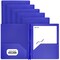 Plastic Folders with Pockets and Prongs, Assorted Colors Two Pocket Folder with Brads, 6 Pc –by Enday